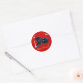 Sticker Rond Black Labrador Retriers Christmas Gold (Enveloppe)