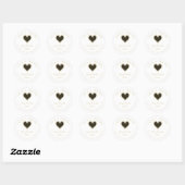 Sticker Rond Black Lace Effect Heart Love & Thanks Supporting (Feuille)