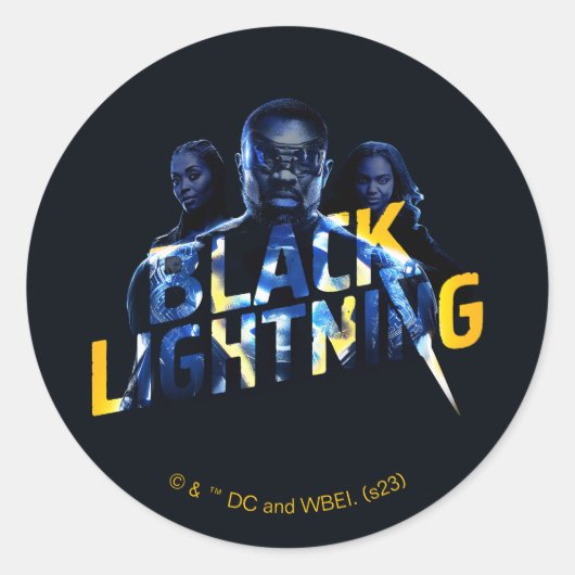 Sticker Rond Black Lightning Heroes (Devant)