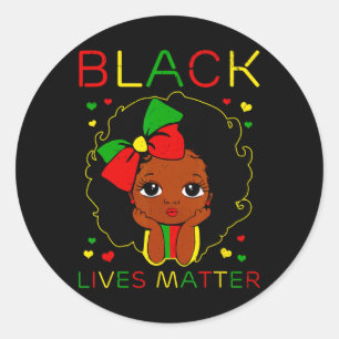 Sticker Rond Black Lives Problème Little Melanin Princess Black