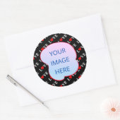 Sticker Rond Black LOVE tendance noir et blanc (Enveloppe)