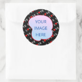 Sticker Rond Black LOVE tendance noir et blanc (Sac)