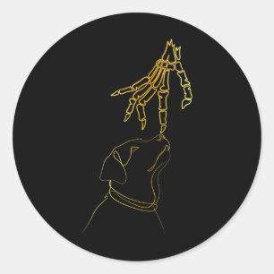Sticker Rond Black Lover Squelette main drôle Halloween 2023
