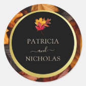 Sticker Rond Black Magic rencontre Rustic Golden Autumn Mariage (Devant)