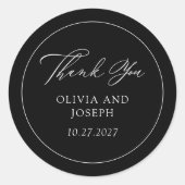 Sticker Rond Black | Mariage classique italien d'élégance (Devant)