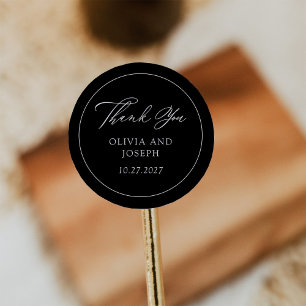 Sticker Rond Black   Mariage classique italien d'élégance