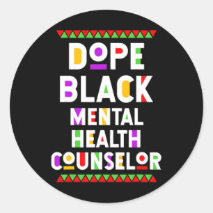 Sticker Rond Black Mental Health Counselor African American Job