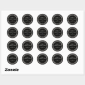 Sticker Rond Black Merry Christmas Sparkling Lights Noël (Feuille)