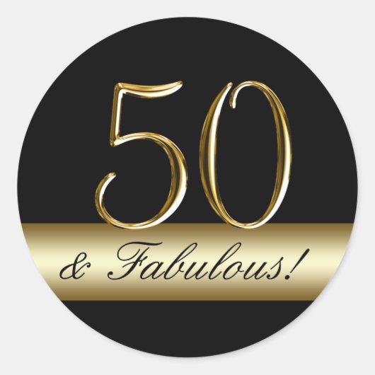 Sticker Rond Black Metallic Gold 50e anniversaire (Devant)