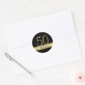 Sticker Rond Black Metallic Gold 50e anniversaire (Enveloppe)