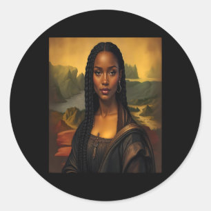 Sticker Rond Black Mona Lisa Black History African Queen 1