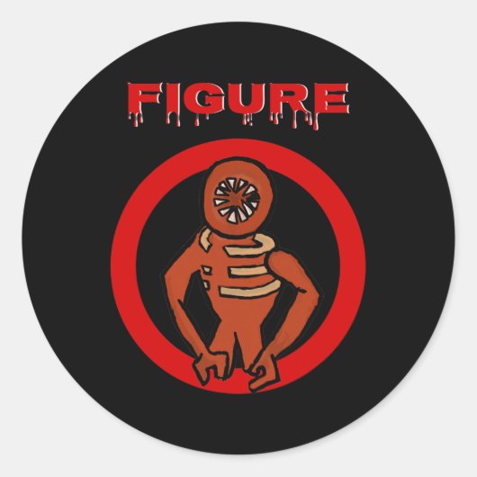 Sticker Rond Black Monster Horror Portes de jeu Halloween Custo (Devant)