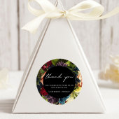 Sticker Rond Black Moody Floral Bourgogne Mariage