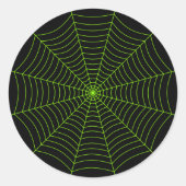 Sticker Rond Black neon vert toile d'araignée Halloween motif (Devant)