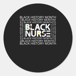 Sticker Rond Black Nurse Black History Month (2)