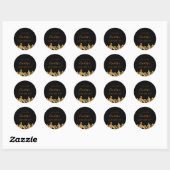 Sticker Rond Black or ville skyline fête d'anniversaire moderne (Feuille)