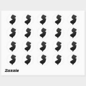 Sticker Rond Black Outline du New Jersey (Feuille)
