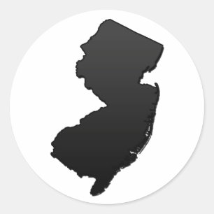 Sticker Rond Black Outline du New Jersey