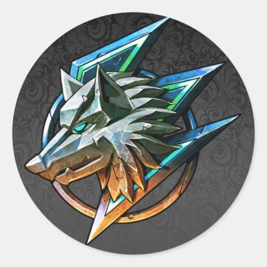 STICKER ROND BLACK PAISLEY JEU WOLF (Devant)