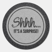 Sticker Rond Black Parties scintillant SURPRISE Party (Devant)
