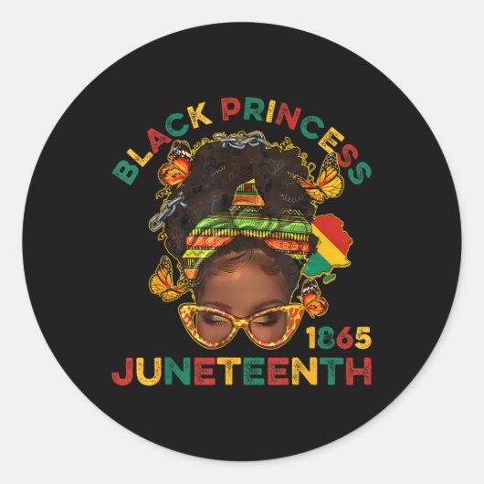 Sticker Rond Black Princes Juneteenth 1865 Mois de l'Histoire M (Devant)