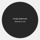 Sticker Rond Black Professional Plain Modern Elegant (Devant)