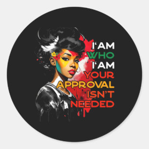 Sticker Rond Black Queen Junetdix Black History Mois Africain