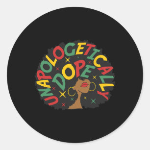 Sticker Rond Black Queen Melanin Drug African American Pride Hi