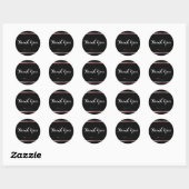 Sticker Rond Black & Rose Gold Mauve Pink Party Favoriser (Feuille)