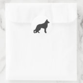 Sticker Rond Black silhouette de German Shepherd dog (Sac)