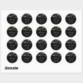 Sticker Rond Black & Silver Chaîne Lumières Fête des Cheers Fav (Feuille)