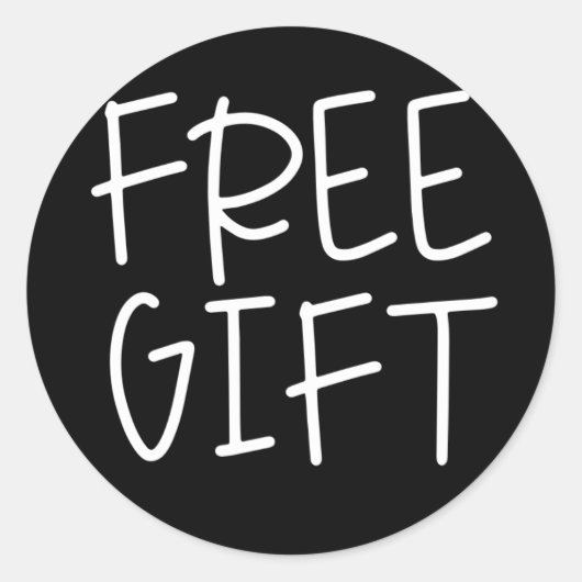 Sticker Rond Black simple script gratuit cadeau gratuit échanti (Devant)