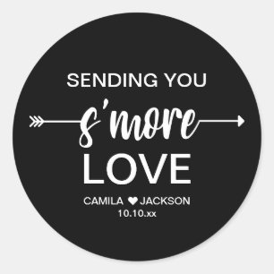 Sticker Rond Black S'more Favor de mariage