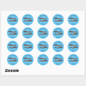 Sticker Rond Black spotted moray eel cartoon (Feuille)