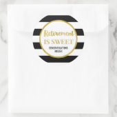Sticker Rond Black Stripes Gold Retirement est doux (Sac)
