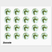 Sticker Rond Black Swallowtail Caterpillar mangeant du persil (Feuille)