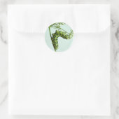 Sticker Rond Black Swallowtail Caterpillar mangeant du persil (Sac)