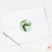 Sticker Rond Black Swallowtail Caterpillar mangeant du persil (Enveloppe)