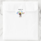 Sticker Rond Black Tan Cavalier King Charles Spaniel Anniversai (Sac)