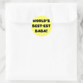 Sticker Rond Black Text Meilleurs T-shirts et cadeaux Baba (Sac)