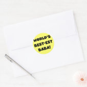 Sticker Rond Black Text Meilleurs T-shirts et cadeaux Baba (Enveloppe)