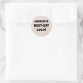 Sticker Rond Black Text Meilleurs T-shirts et cadeaux Lolo (Sac)