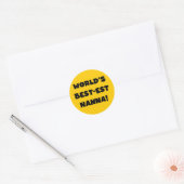 Sticker Rond Black Text Meilleurs T-shirts et cadeaux Nanna (Enveloppe)