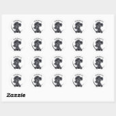Sticker Rond Black Toy Poodle IAAM (Feuille)
