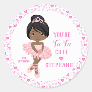 Sticker Rond Black Tu Cute Ballerina
