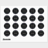 Sticker Rond Black Violet Floral Élégant Mariage Gothique (Feuille)