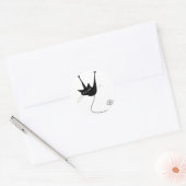 Sticker Rond Black Whimsy Kitty 1 (Enveloppe)