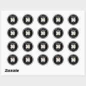 Sticker Rond Black White & Gold Modern 30e anniversaire (Feuille)