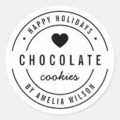 Sticker Rond Black & White Heart Marchandises faites maison Joy (Devant)