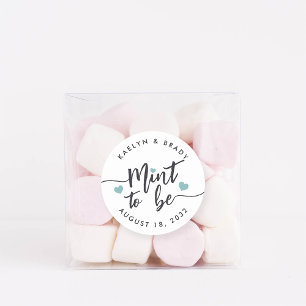 Sticker Rond Black & White Mint to Be Wedding Favor